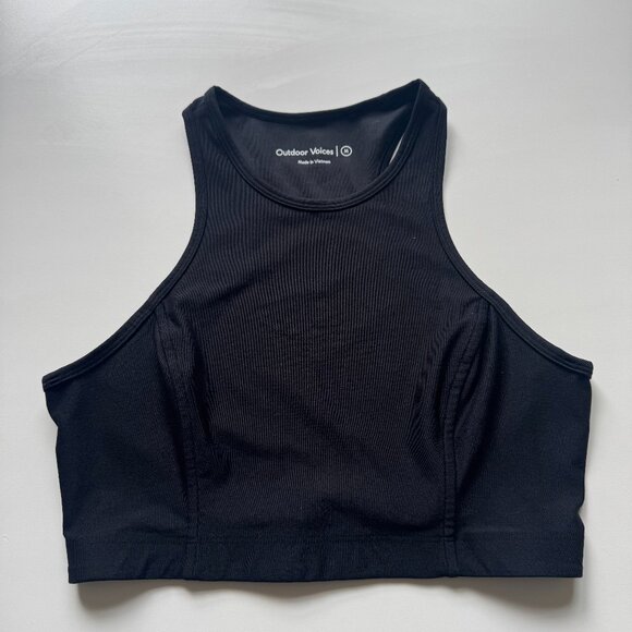 Outdoor Voices Athena Crop Top in Black - Picture 1 of 2